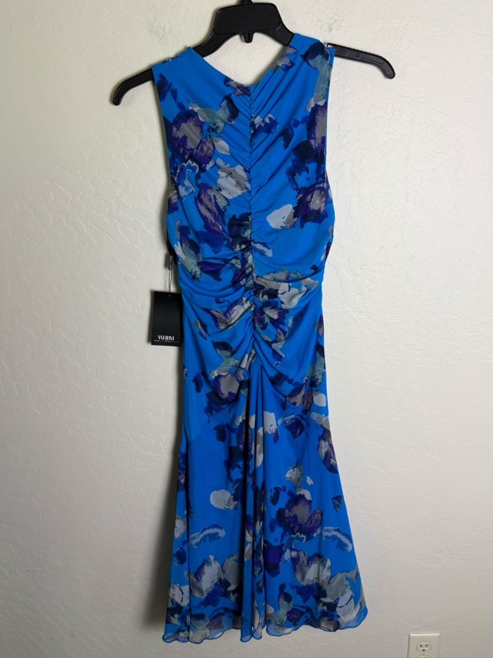 WHBM White House Black Market Sleeveless Floral Shirred Mesh Midi Dress 6 NWT - Picture 7 of 14